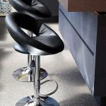 Adjustable Height Leather Barstool