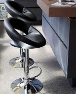 Adjustable Height Leather Barstool